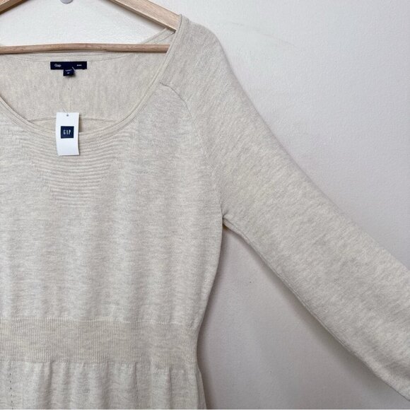 Gap Womens Medium Rabbit Hair Long Sleeve Ivory Sweater Dress - Picture 6 of 13